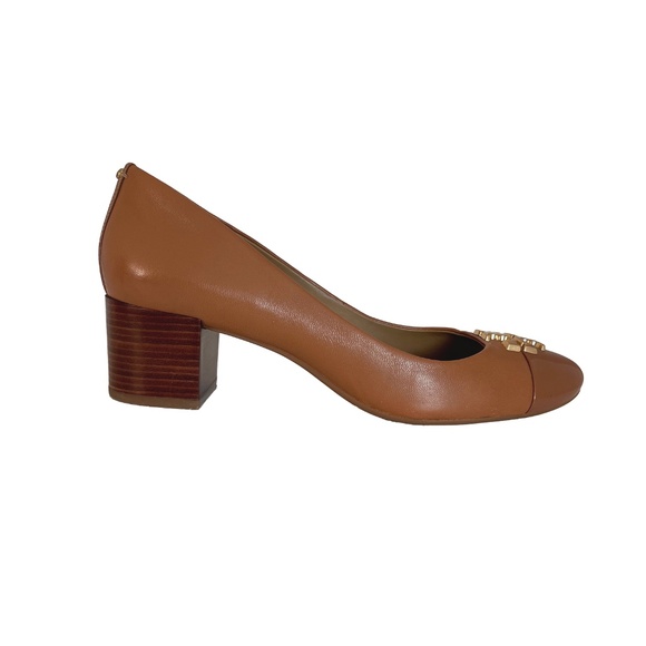 Leather Block Heel Pumps - Picture 3 of 7